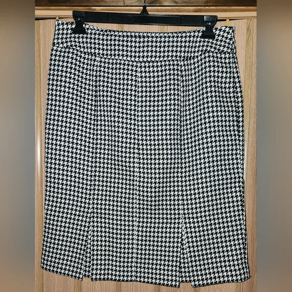 Kasper Black and White Houndstooth  Pleated Pencil Skirt Size 12 - Picture 6 of 8